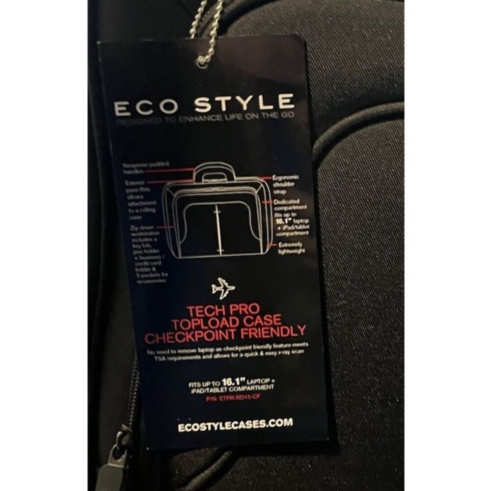 Eco Style Black Neoprene Tech Pro Case Topload LapTop Bag Checkpoint Friendly NW - Picture 4 of 7